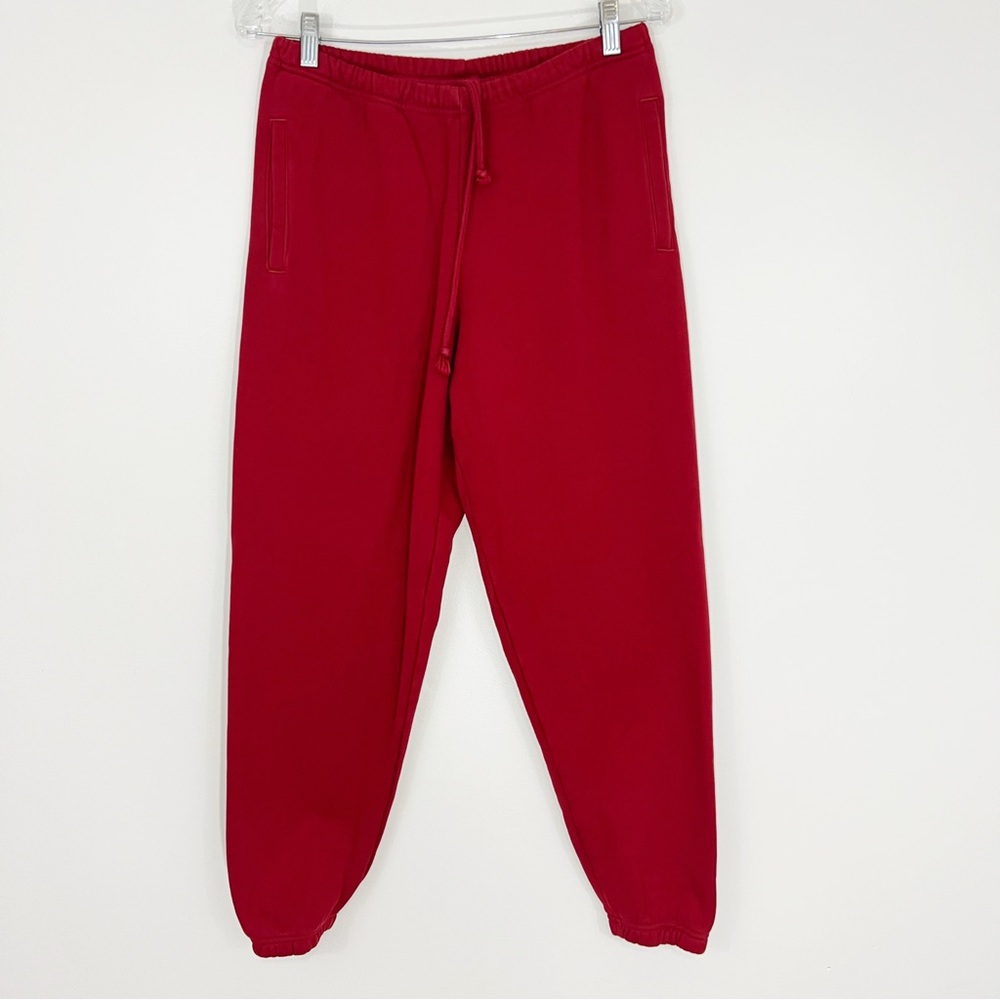 Skims Cotton Fleece Classic Jogger Sweatpants in Brick Red Size Small - Picture 2 of 9